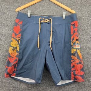 Howler Brothers HB Chargers Board Shorts Mens 33 Blue Tropical Floral